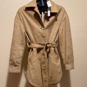 Topshop Tan Teddy Jacket very classy relaxed fit $228